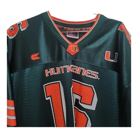 Rare Vintage Miami Hurricanes Canes Football jersey Colosseum Size L - Picture 7 of 7